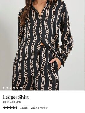 Rails Black and Gold Chain Print Ledger Shirt